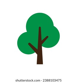 simple and fun of little perfect tree with leaves logo vector