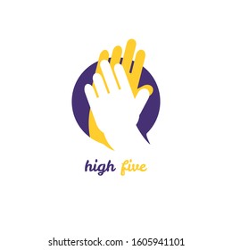 simple and fun logo of high five hands