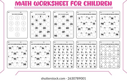 Simple fun math worksheets for children