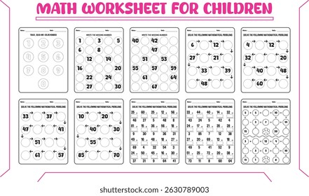 Simple fun math worksheets for children