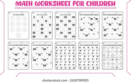 Simple fun math worksheets for children