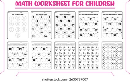 Simple fun math worksheets for children