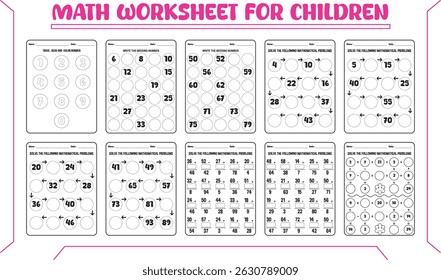 Simple fun math worksheets for children