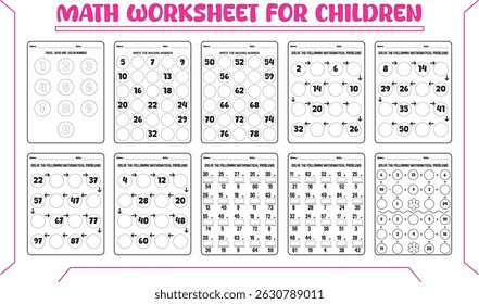 Simple fun math worksheets for children