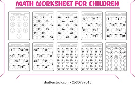 Simple fun math worksheets for children
