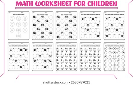 Simple fun math worksheets for children
