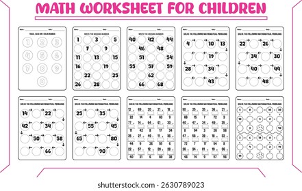 Simple fun math worksheets for children