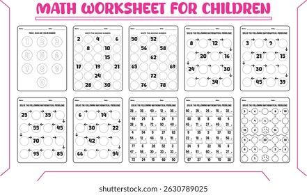 Simple fun math worksheets for children