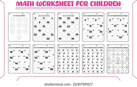 Simple fun math worksheets for children