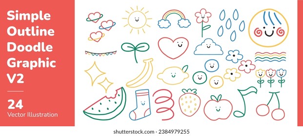 Simple Fun Outline Doodle Graphic 2
