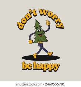 simple fun pine cartoon character