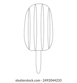 Simple and fun popsicle illustration for coloring. Perfect for both kids and adults to enjoy during the summer season.