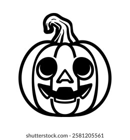 simple fun pumpkin logo mascot isolated drawing line style sketch classic vintage design illustration