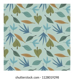 simple fun seamless pattern design with leaf shape element