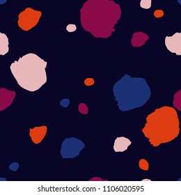 Simple and fun seamless pattern with different shapes. Abstract texture with hand drawn ink elements.