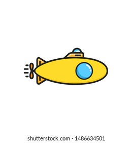 Simple fun Submarine Illustration/Logo Design. 