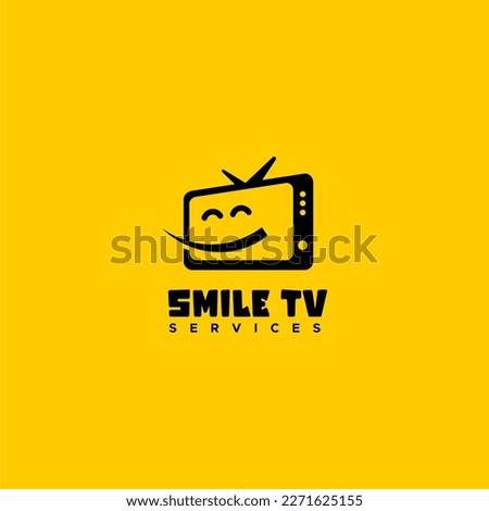 Simple, Fun, and Unique Flat Smile TV reparation and service logo
