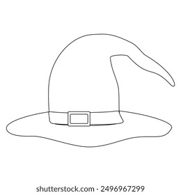 A simple and fun witch hat coloring page perfect for Halloween. Ideal for kids and adults to enjoy creative coloring activities