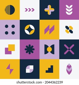 simple funky colorful geometric pattern design. fun seamless illustration for backgrounds and wallpaper. flat shapes composition pattern.