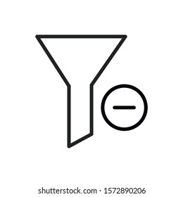 Simple funnel line icon. Stroke pictogram. Vector illustration isolated on a white background. Premium quality symbol. Vector sign for mobile app and web sites.