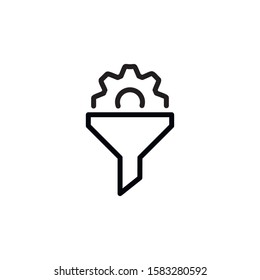 Simple funnel line icon. Stroke pictogram. Vector illustration isolated on a white background. Premium quality symbol. Vector sign for mobile app and web sites.