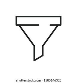 Simple funnel line icon. Stroke pictogram. Vector illustration isolated on a white background. Premium quality symbol. Vector sign for mobile app and web sites.