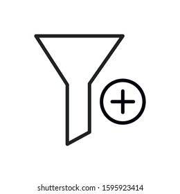 Simple funnel line icon. Stroke pictogram. Vector illustration isolated on a white background. Premium quality symbol. Vector sign for mobile app and web sites.