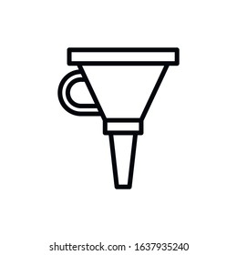 Simple funnel line icon. Stroke pictogram. Vector illustration isolated on a white background. Premium quality symbol. Vector sign for mobile app and web sites.
