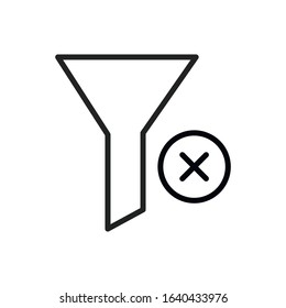 Simple funnel line icon. Stroke pictogram. Vector illustration isolated on a white background. Premium quality symbol. Vector sign for mobile app and web sites.
