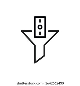 Simple funnel line icon. Stroke pictogram. Vector illustration isolated on a white background. Premium quality symbol. Vector sign for mobile app and web sites.