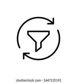 Simple funnel line icon. Stroke pictogram. Vector illustration isolated on a white background. Premium quality symbol. Vector sign for mobile app and web sites.