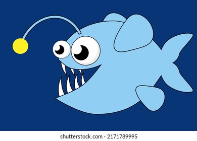 einfache lustige Cartoon-Vektorgrafik von Fischen