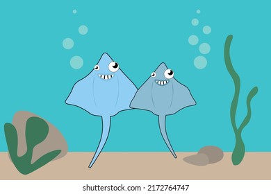 simple funny cartoon vector illustration of fish