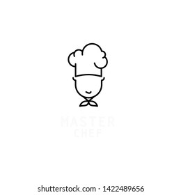 Simple and funny chef in line art Image graphic icon logo design abstract concept vector stock. Can be used as a symbol related to cooking or character