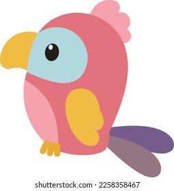 simple funny forest toucan bird vector contemporary