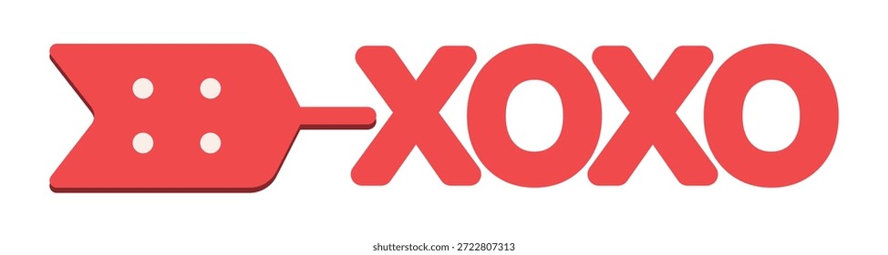 Simples Manuscrito Engraçado "Xoxo".  Adesivo de amor bonito, elemento Scrapbooking. Design Vetorial Ideal Para Cartão Ou Pôster De Saudação Do Dia Dos Namorados. 