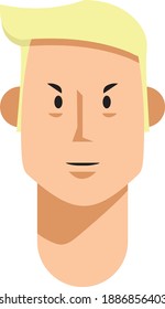 Dibujo vectorial aislado simple y divertido ilustración facial masculina 
