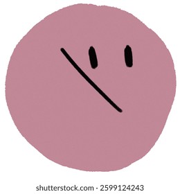 simple funny smile emotion doodle in dark pink round vector