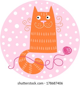 simple and funny vector cat