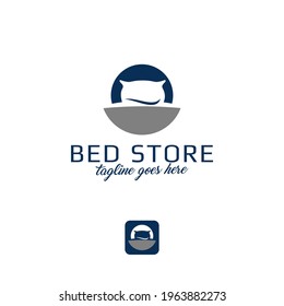 Simple Furniture Bed Store Logo Template Vector