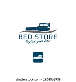 Simple Furniture Bed Store Logo Template Vector