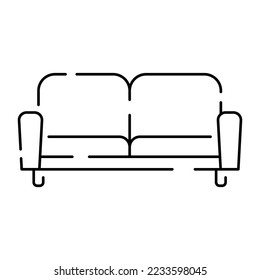 Simple furniture Vector Line Icons. Home design interior. Vector sofa 