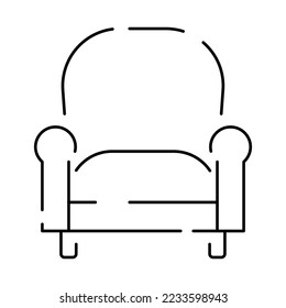 Simple furniture Vector Line Icons. Home design interior. Vector armchair 