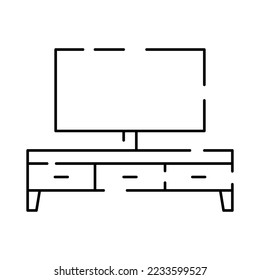 Simple furniture Vector Line Icons. Home design interior. Vector tv stand 