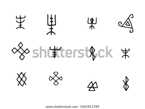 Einfache Futhark Norse Islandic Und Viking Stock Vektorgrafik Lizenzfrei