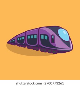 Icono de concepto de día de transporte sostenible del mundo de la Ilustración vectorial de dibujos animados del tren de alta velocidad futurista simple aislado