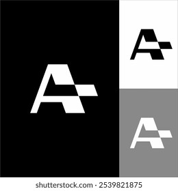 Simple futuristic initial letter A logo design.