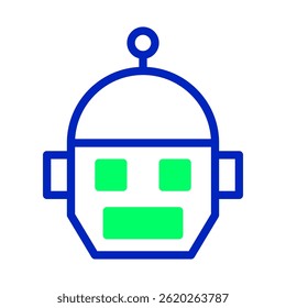 Diseño futurista simple de la cabeza del robot en una ilustración de fondo blanco