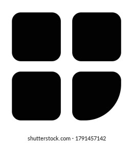 Simple futuristic Window icon black color of flat simple icon. UI Essentials Kit illustration vector of mobile application. Modern style of design.