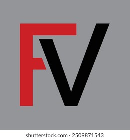 Serviço de design de logotipo de letra FV simples